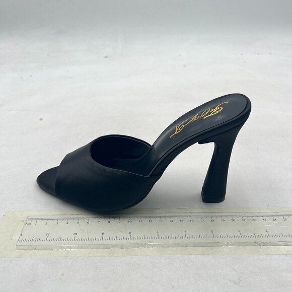 FOWT Black Stylish Peep Toe High Heel Slip On Mules Comfy Ladies Summer Shoes - Picture 1 of 7